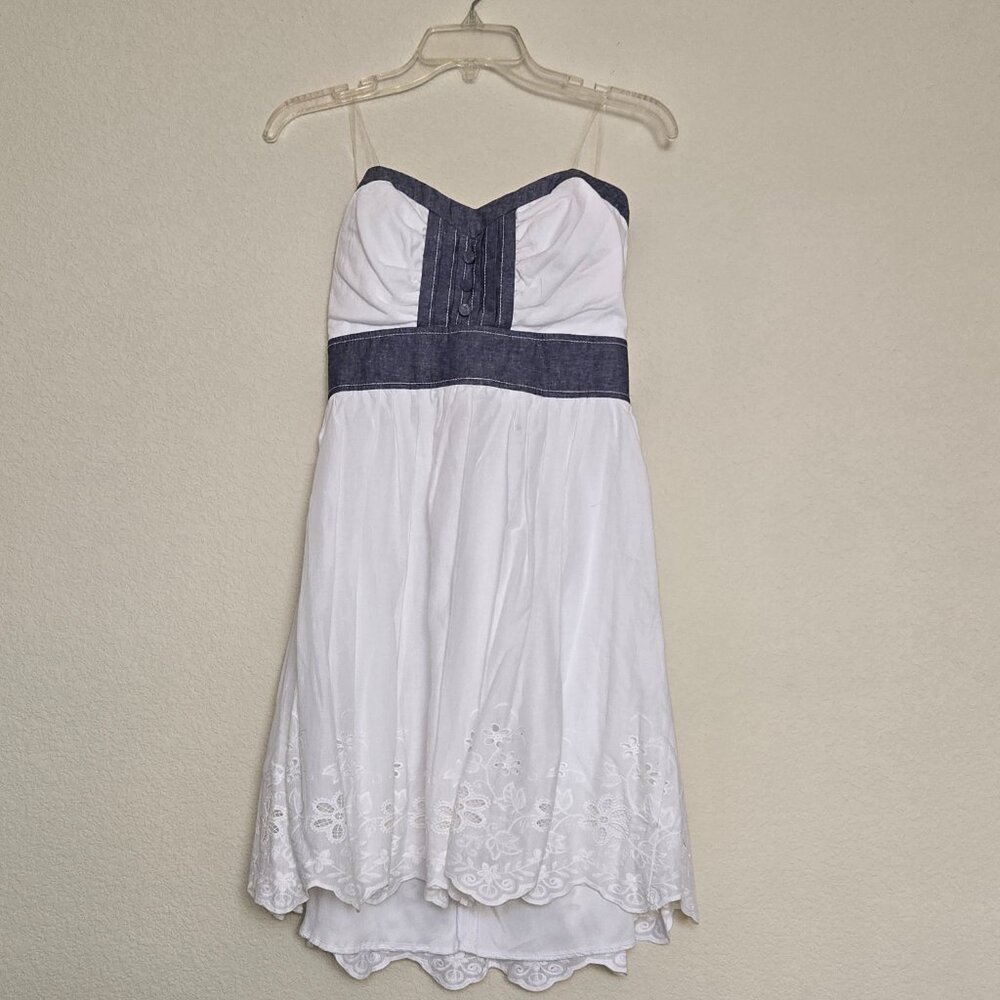 Three Pink Hearts Trixxi Strapless Dress White Embroidered, Size: 11